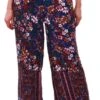Parisian Floral Printed Pattern Wide Leg Trouser -Noisy May Shop 15506