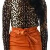 Parisian Rust Paperbag Waist Denim Tie Detail Mini Skirt -Noisy May Shop 16785