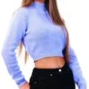 Glamorous Lilac High Neck Crop Knit Jumper