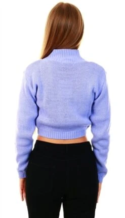 Glamorous Lilac High Neck Crop Knit Jumper -Noisy May Shop 18348 3