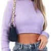 Glamorous Pale Lilac Cropped Jumper -Noisy May Shop 20039