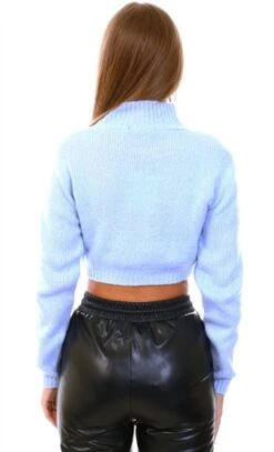 Glamorous Cosy Blue High Neck Cropped Jumper -Noisy May Shop 20042 3