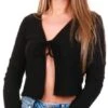 Veromoda Black Riley Long Sleeve Crop Cardigan