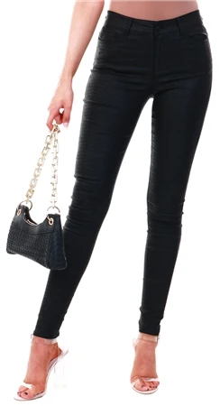 Veromoda Black Vmseven Snake Embossed Trousers