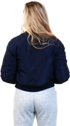 Vivichi Navy Meg Pull-Ring Zip-Up Bomber Jacket -Noisy May Shop 20769 3