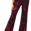 Missi London Red / Black Animal Print Flare Trousers