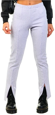 Pieces Lavender Glitter Slit Trousers
