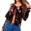 Missi London Black Floral Tie Front Cardigan 2 Missi London Black Floral Tie Front Cardigan -Noisy May Shop 21046