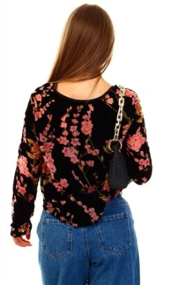 Missi London Black Floral Tie Front Cardigan -Noisy May Shop 21046 3