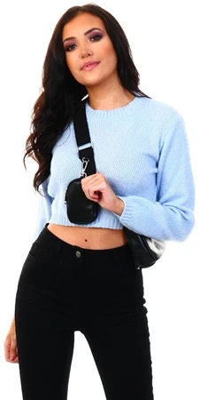 Glamorous Blue Cropped Jumper