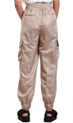 Only Beige / Humus Track Satin Trousers -Noisy May Shop 21558 3