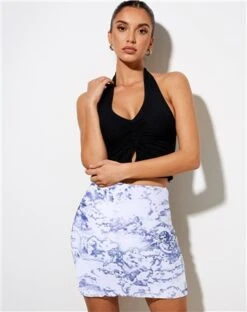 Motel Blue Kinnie Mini Skirt -Noisy May Shop 21882 2