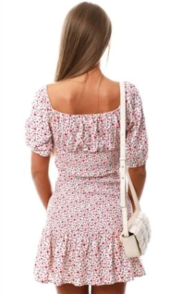 Urban Bliss Cream Frill Floral Skirt -Noisy May Shop 22111 3