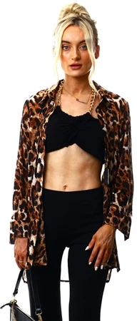 Cutie London Leopard Print Oversized Shirt