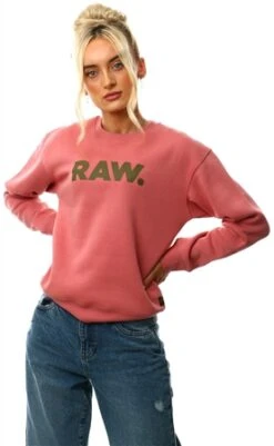 Gstar Pink Premium Core Raw. Crewneck
