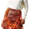 Girl In Mind Orange Animal Emily Frill Detail Wrap Skirt