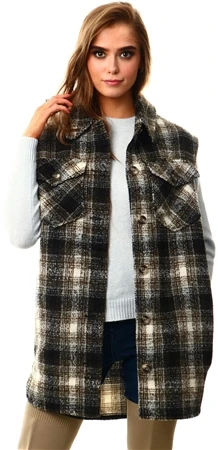 Veromoda Grey / Bungee Cord Long Shacket Waistcoat