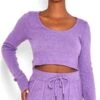 Noisy May Amethyst Orchid Cropped Knitted Top -Noisy May Shop 23650