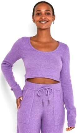 Noisy May Amethyst Orchid Cropped Knitted Top