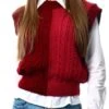 Urban Bliss Raspberry/Wine Knit Block Contrast Vest