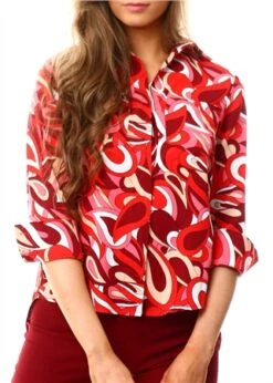 Cutie London Red Pattern Print Blouse -Noisy May Shop 23999 1