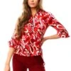 Cutie London Red Pattern Print Blouse