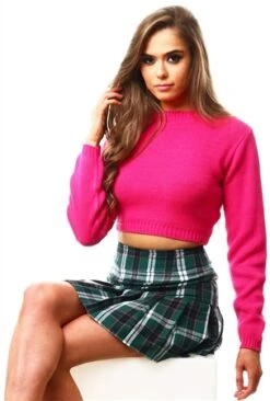 Glamorous Pink Crop Knit Jumper
