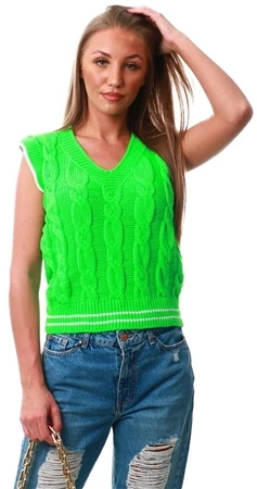 Vivichi Green Cable Knit Vest