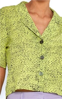 Noisy May Wild Lime Short Sleeved Print Shirt -Noisy May Shop 24287 2