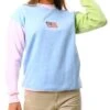 Daisy Street Blue / Green / Pink Colour Block Los Angeles Sweater