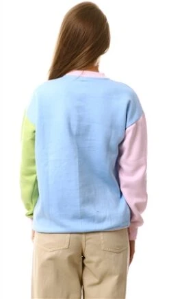 Daisy Street Blue / Green / Pink Colour Block Los Angeles Sweater -Noisy May Shop 24589 3