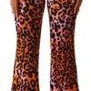 Missi London Leopard Print Pattern Flare Trousers -Noisy May Shop 24608