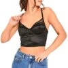 Saint Genies Black Coraline Satin Bustier