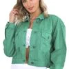 Brave Soul Jade Green Oversized Western Style Denim Jacket -Noisy May Shop 25152