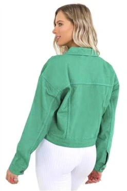 Brave Soul Jade Green Oversized Western Style Denim Jacket -Noisy May Shop 25152 3