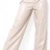 Missy Empire Stone Emily Pu Wide Leg Trousers -Noisy May Shop 25156