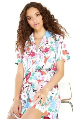 Glamorous Abstract Print Button Front Shirt -Noisy May Shop 25195 2