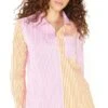 Glamorous Orange Pink Stripe Loose Oversized Shirt