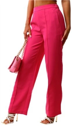 Pieces Fuchsia Purple Bossy Wide-Leg Trousers