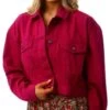Brave Soul Cerise Pink Oversized Western Style Denim Jacket -Noisy May Shop 25379