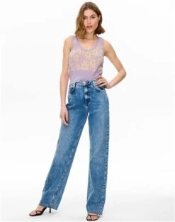 Only Purple / Orchid Bouquet Daisy Knitted Top -Noisy May Shop 25515 2