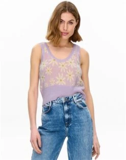Only Purple / Orchid Bouquet Daisy Knitted Top