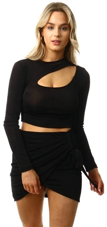 Noisy May Black Jordan High Waisted Wrap Skirt