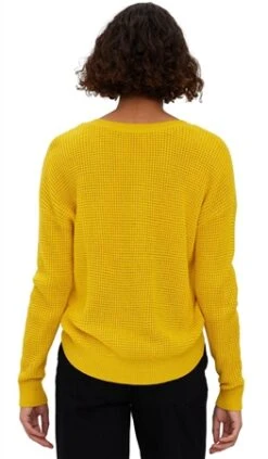 Veromoda Yellow / Spicy Mustard Leanna V-Neck Knitted Pullover -Noisy May Shop 26088 3