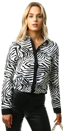 Girl In Mind Black / White Zebra Carlie Long Sleeve Shirt