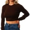 Glamorous Brown Crewneck Jumper -Noisy May Shop 26130