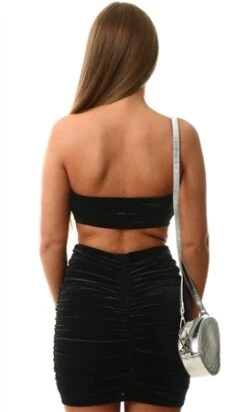 Noisy May Black Alma Cropped Velvet Top -Noisy May Shop 26685 3