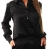 Only Black / Black Victoria Satin Shirt