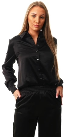 Only Black / Black Victoria Satin Shirt