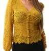 Vila Gold / Golden Palm Beaut Lace Long Sleeve Top -Noisy May Shop 26758
